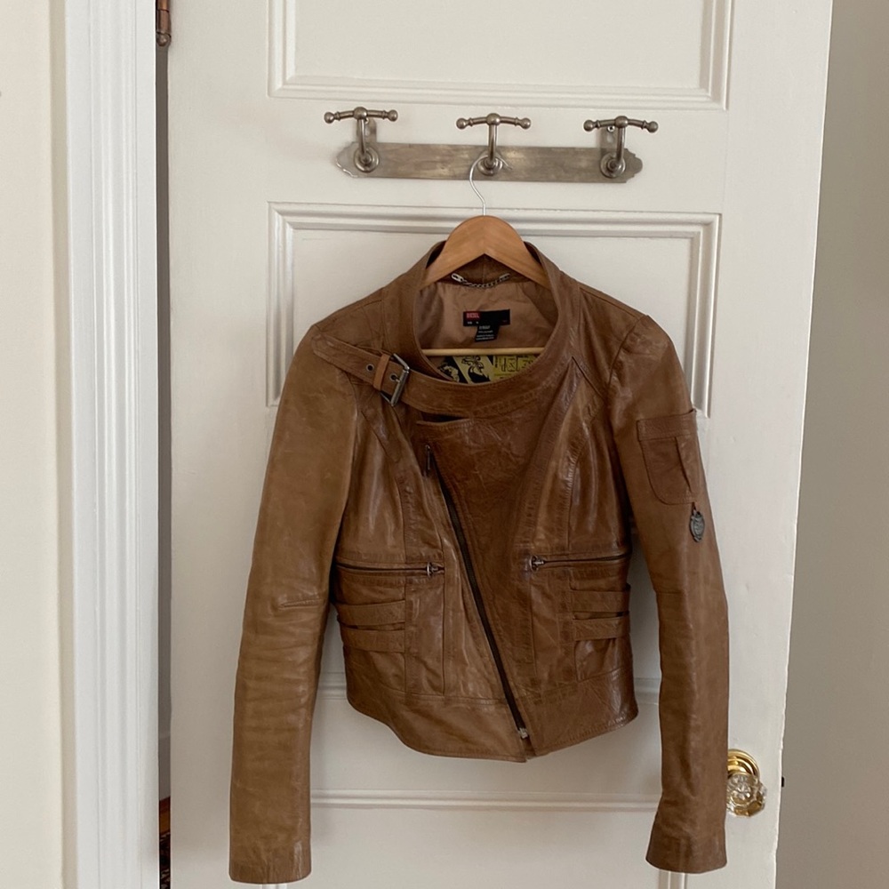 Diesel brown leather jacket
